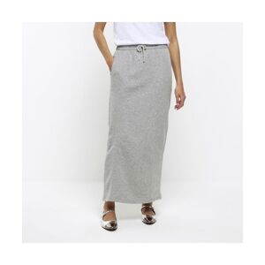 River Island Womens Midi Skirt Grey Sweat - Size Medium