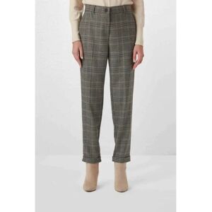 Gusto Womens Check Formal Trousers In Grey - Size X-Small