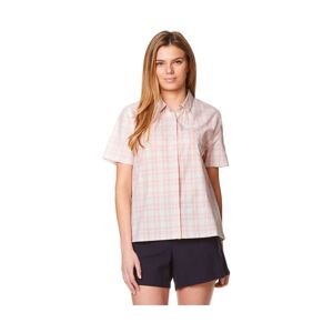 Craghoppers Womens Ladies Natalie Short Sleeve Summer Button Shirt - Pink Cotton - Size 8 Uk