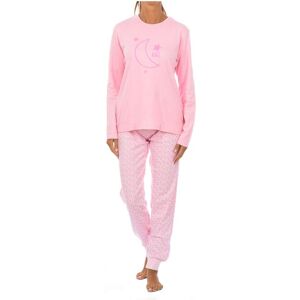 Kisses&love Stars & Moon Kl45192 Womens Winter Pajamas - Pink - Size X-Large