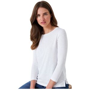 Crew Clothing Womens Long Sleeve Perfect Cotton Slub T Shirt - White - Size 16 Uk