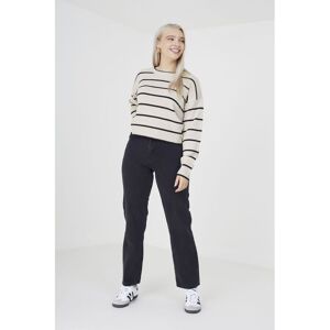 Brave Soul Womens Beige 'Mason' Fine Stripe Lightweight Knitted Jumper - Size X-Small