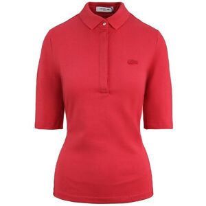 Lacoste Slim Fit Womens Pink Polo Shirt Cotton - Size 16 Uk