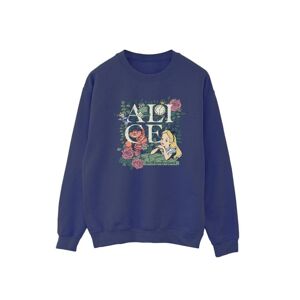 Disney Womens/ladies Alice In Wonderland Leafy Garden Sweatshirt (Navy Blue) - Size Medium