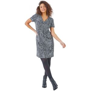 Roman Petite Womens Animal Pocket Tunic Dress - Grey - Size 8 Uk