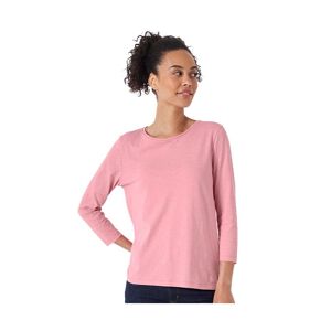 Crew Clothing Womens Long Sleeve Perfect Cotton Slub T Shirt - Pink - Size 18 Uk