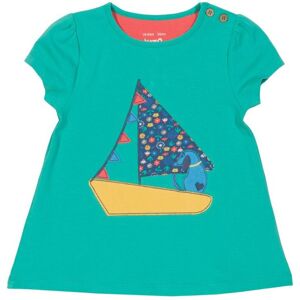 Kite Clothing Girls Sailing Pup Tunic - Emerald Cotton - Size 0-3m