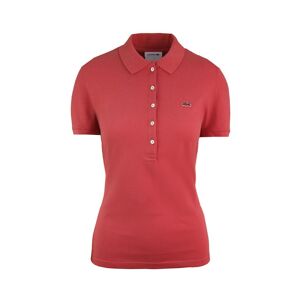 Lacoste Slim Fit Womens Coral Polo Shirt Cotton - Size 10 Uk