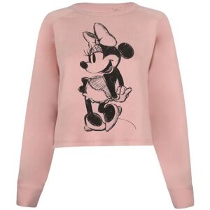 Disney Womens/ladies Minnie Mouse Sketch Crop Sweatshirt (Dusky Pink) - Size Medium