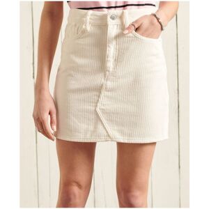 Superdry Womens Cord Mini Skirt - Cream Cotton - Size 26 (Waist)