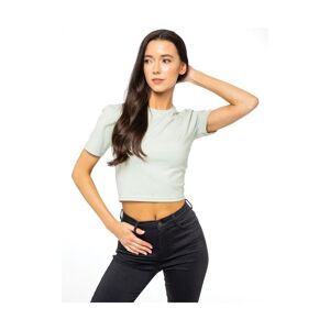 Enzo Womens Crop Top - Green Cotton - Size Large