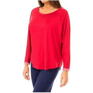 Tommy Hilfiger Womenss Long-Sleeved Round Neck T-Shirt 1487903370 - Red - Size X-Small