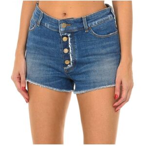 Armani Womenss Frayed Hem Denim Shorts C5j17 - Blue Cotton - Size 28 (Waist)