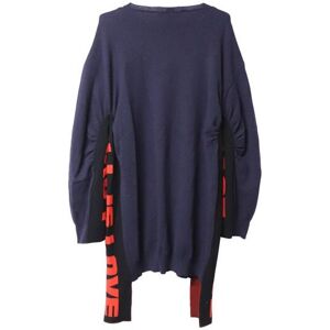 Stella Mccartney Pre-Owned Womens All Is Love Oversized Jumper In Navy Blue Wool Wool (Archived) - Size Medium