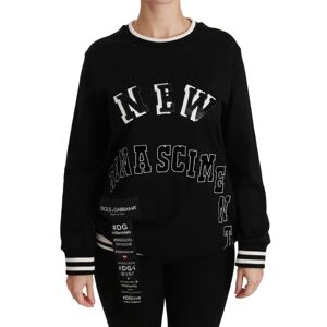 Dolce & Gabbana Womens Black Rinascimento #dgmillennials Sweater - Multicolour Cotton - Size Medium
