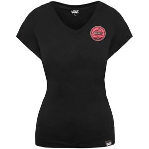 Vans Mountain Edition Short Sleeve Black V-Neck Womens T-Shirt Vqwj6u0 Cotton - Size X-Small