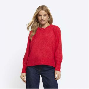 River Island Womens Jumper Red Knitted - Size Large