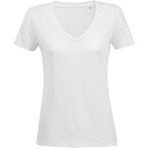 Sols Womens/ladies Motion V Neck T-Shirt (White) - Size X-Small