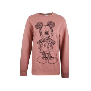 Disney Womens/ladies Mickey Forward Sketch Crew Neck Sweatshirt (Dusty Pink) - Light Pink Cotton - Size Medium