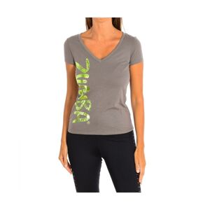 Zumba Womenss Short-Sleeved V-Neck Sports T-Shirt Z1t00320 - Grey - Size X-Small