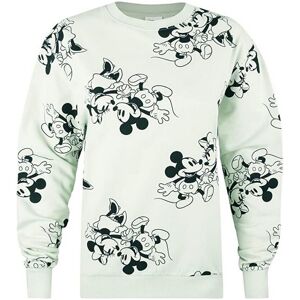 Disney Womens/ladies Mickey & Minnie Mouse Sweatshirt (Sage Green/black) - Size Large