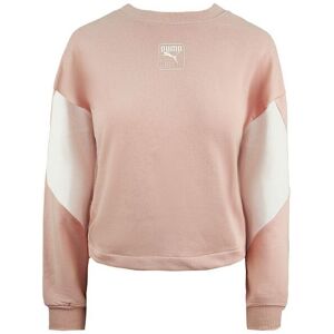 Puma Relaxed Fit Rebel Crew Neck Sweatshirt Pink Womens Jumper 583559 15 Cotton - Size Medium