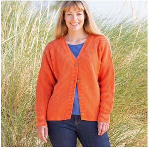 Kite Clothing Womens Tuckton Cardigan Orange Cotton - Size Medium