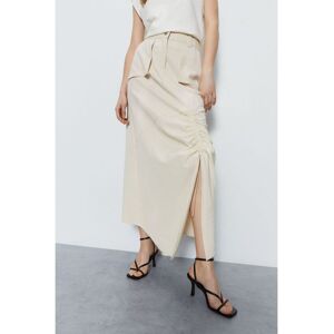 Warehouse Womens Premium Tailored Maxi Skirt - Ivory Lyocell - Size 8 Uk