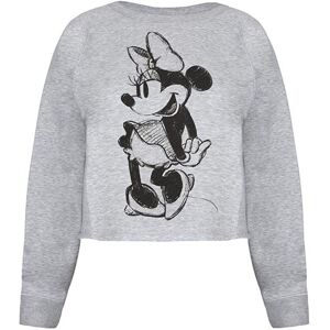 Disney Womens/ladies Minnie Mouse Sketch Crop Sweatshirt (Grey) - Size Medium