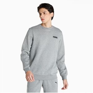 Puma Unisex Essentials Crew Neck Full-Length Sweatshirt Jumper Top - Grey Cotton - Size Large