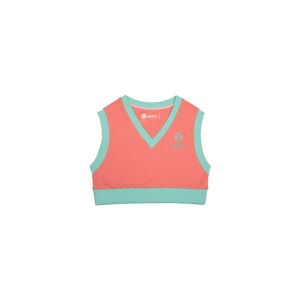 Superb Womens Top Be Happy Crop Top - Pink Cotton - Size Small
