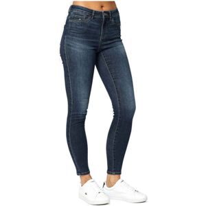 Only Womenss Wauw Mid Rise Skinny Jeans In Dark Blue Cotton - Size Uk 6 Long