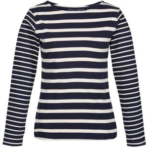 Regatta Womens/ladies Farida Striped Long-Sleeved T-Shirt (Navy/light Vanilla) Cotton - Size 8 Uk