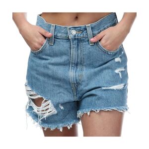 Levi'S Womenss Levis High Waisted Mom Shorts In Denim - Blue Cotton - Size 26 (Waist)