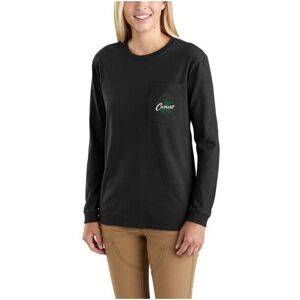 Carhartt Womens Shamrock Graphic Long Sleeve T Shirt - Black Cotton - Size Large