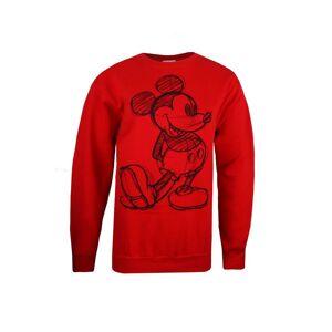 Disney Womens/ladies Mickey Mouse Sketch Crew Neck Sweatshirt (Red) - Size Large