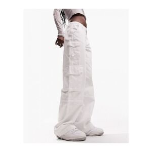 Asos Design Womens Ultimate Cargo Jean In White - Size 34w/32l