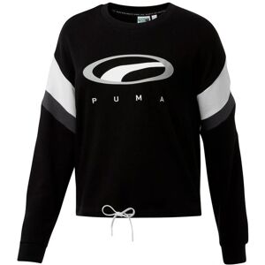 Puma 90s Womens Crewneck Sweatshirt Graphic Logo Jumper 579401 01 - Black Cotton - Size Large