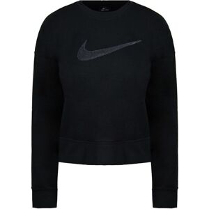 Nike Dri-Fit Oversized Long Sleeve Crew Neck Black Womens Sweatshirt Cu5507 010 Cotton - Size Large