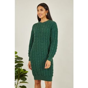 Yumi Womens Green Cable Knit Tunic Dress - Size Small/medium