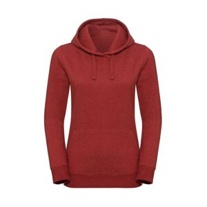Russell Athletic Womens Ladies Authentic Melange Hoodie (Brick Red Melange) Cotton - Size X-Small