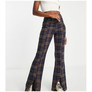 Urban Threads Tall Womens Tailored Trousers In Brown Check - Size 8 Uk