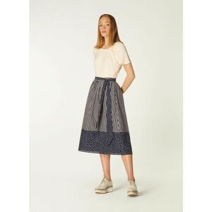 Lk Bennett Womens Smith Skirt, Navy/cream Cotton - Size 6 Uk