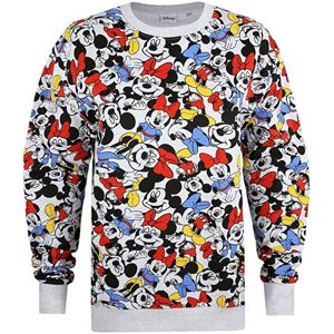 Disney Womens/ladies Fun Time Mickey & Minnie Mouse Sweatshirt (Light Grey) - Size Medium