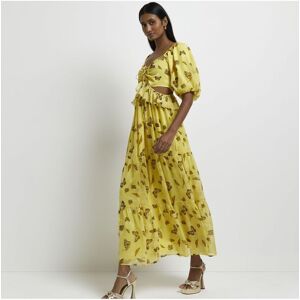 River Island Womens Maxi Dress Yellow - Size 12 Uk