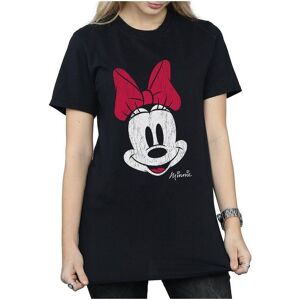 Disney Womens/ladies Mickey Mouse Distressed Cotton Boyfriend T-Shirt (Black) - Size Large