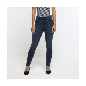 River Island Womens Skinny Jeans Petite Blue Mid Rise Cotton - Size 6 Extra Short (Uk Women'S)