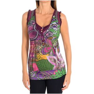 Desigual Womenss Round Neck Sleeveless Blouse 21t2595 - Multicolour - Size Small