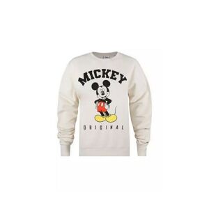 Disney Womens/ladies Hello Mickey Mouse Sweatshirt (Stone/black/red) Cotton - Size Large