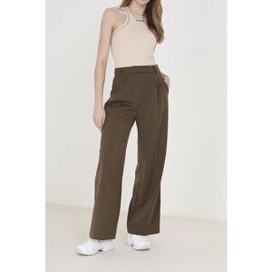 Brave Soul Womens Brown 'Nina' Tailored Wide Leg Trousers - Size Medium